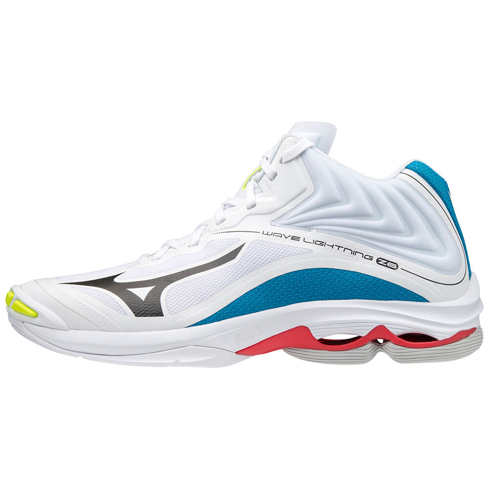 Tenis Para Voleibol Mizuno Wave Lightning Z6 Mid Para Hombre Blancos/Negros/Azules 0438197-FA